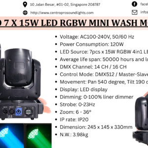 Centro Pro RGBW mini wash moving head stage light