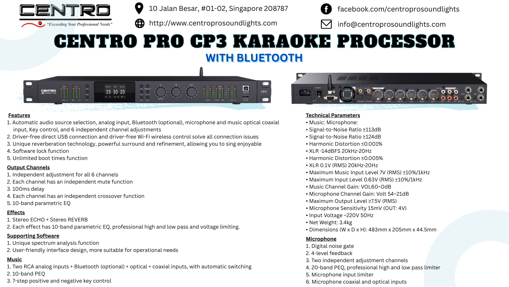 Centro Pro CP3 Karaoke Processor with Bluetooth