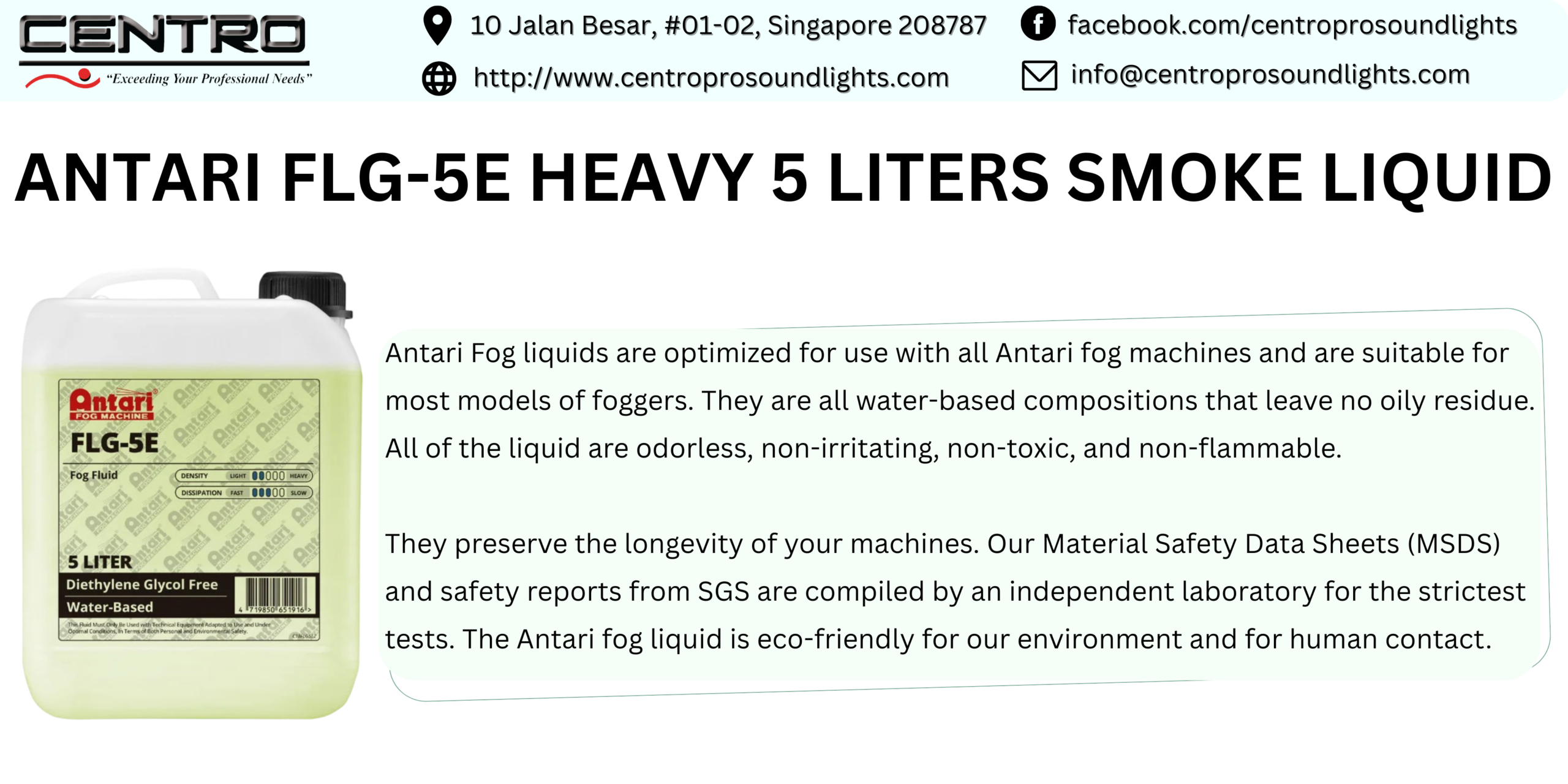 ANTARI FLG-5E Heavy 5 Liters Smoke Liquid