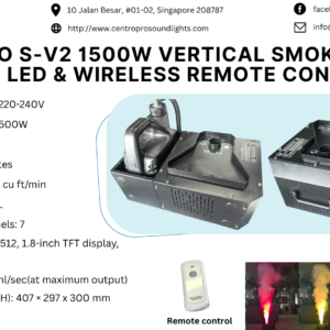 Centro Pro S-V2 1500W Vertical Smoke Machine with LED & Wireless Remote Control