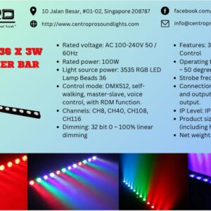 Centro pro 36 x 3W Wall Washer Bar