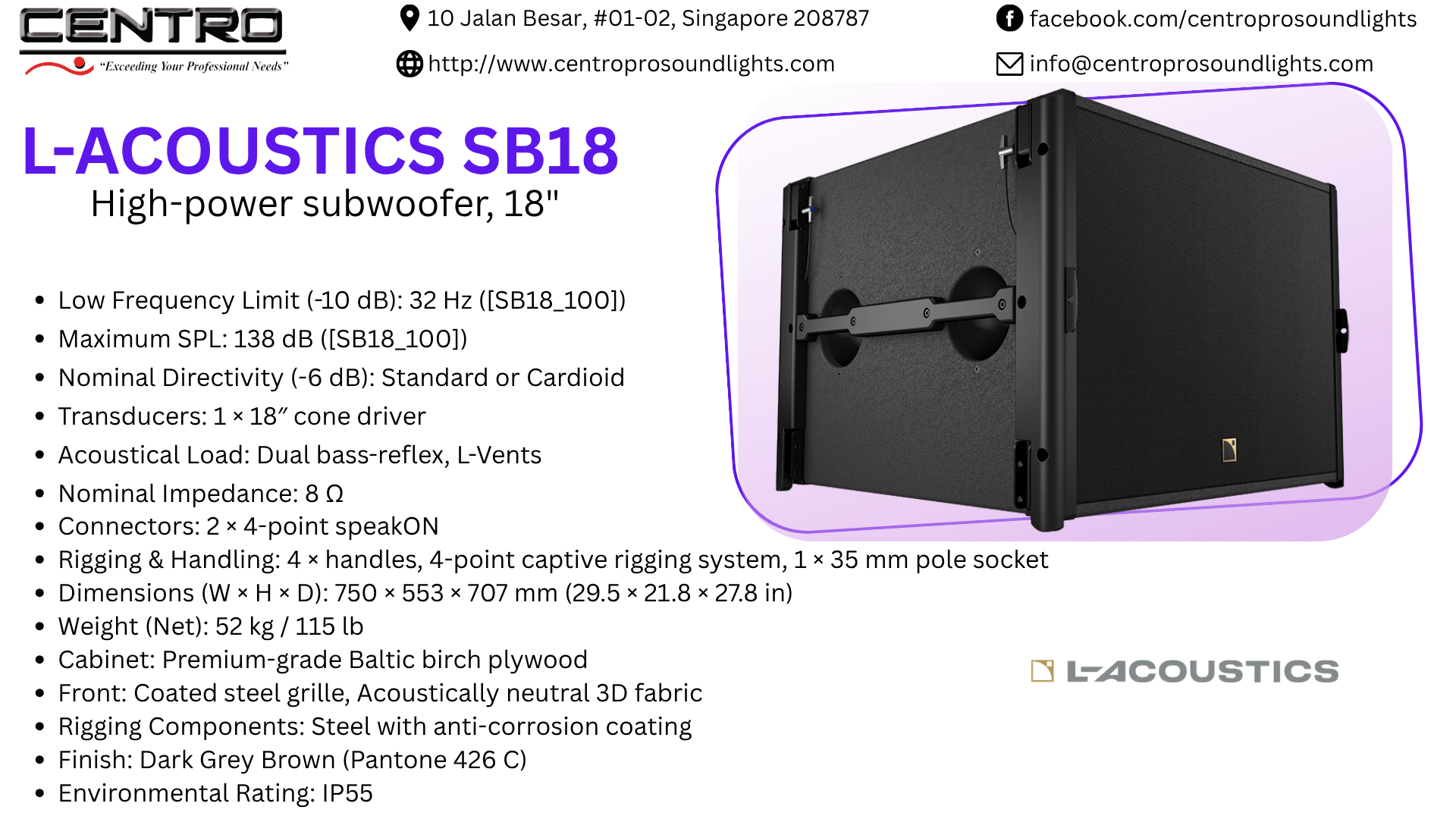 L-Acoustics SB18 High-power subwoofer, 18