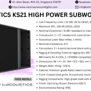L-Acoustics KS21 High power subwoofer, 21"