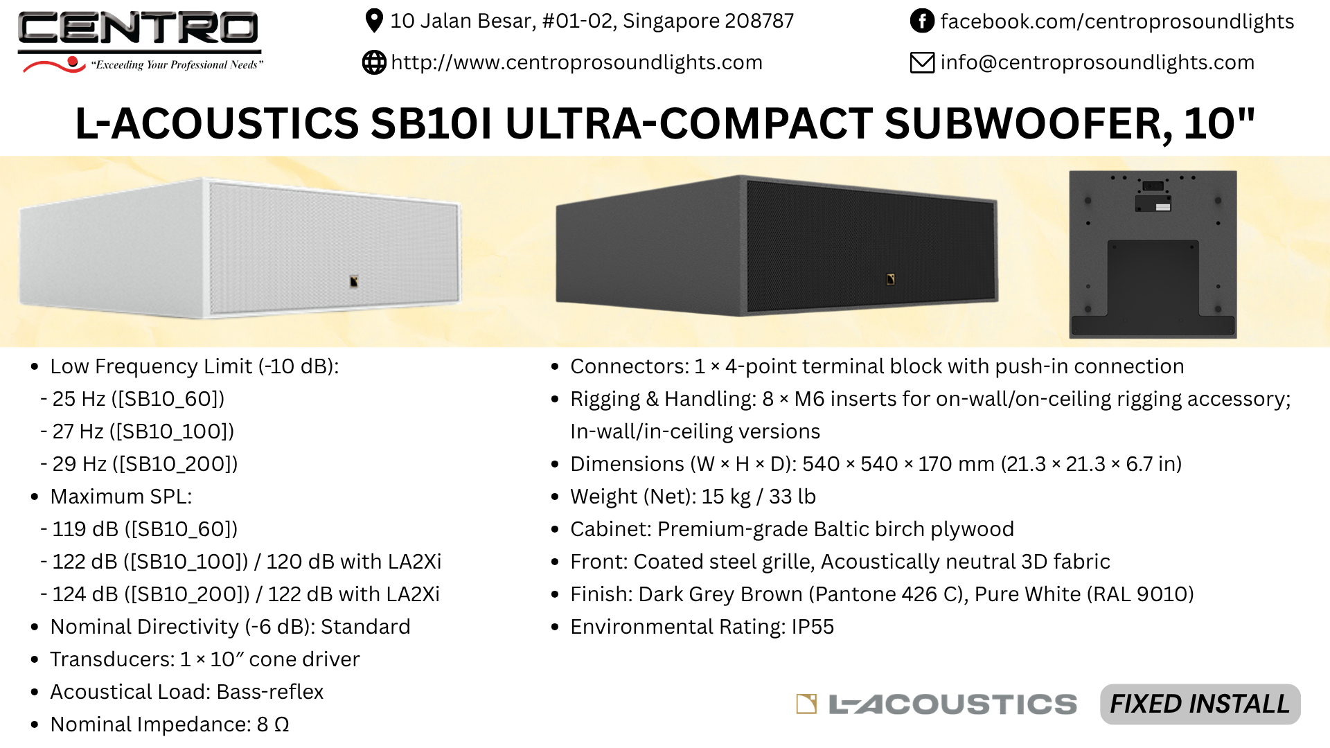 L-Acoustics SB10i Ultra-compact subwoofer, 10