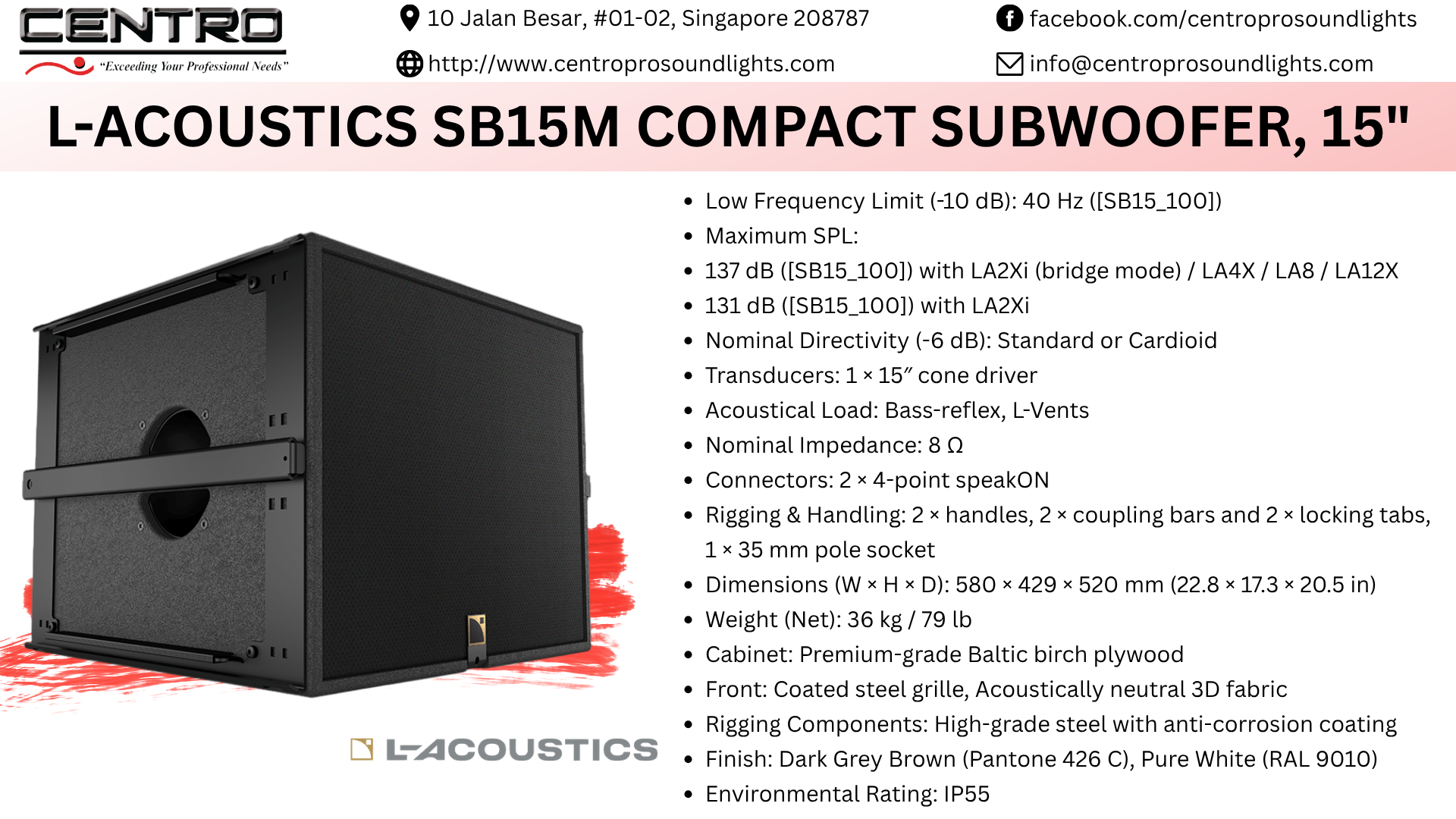 L-Acoustics SB15m Compact subwoofer, 15