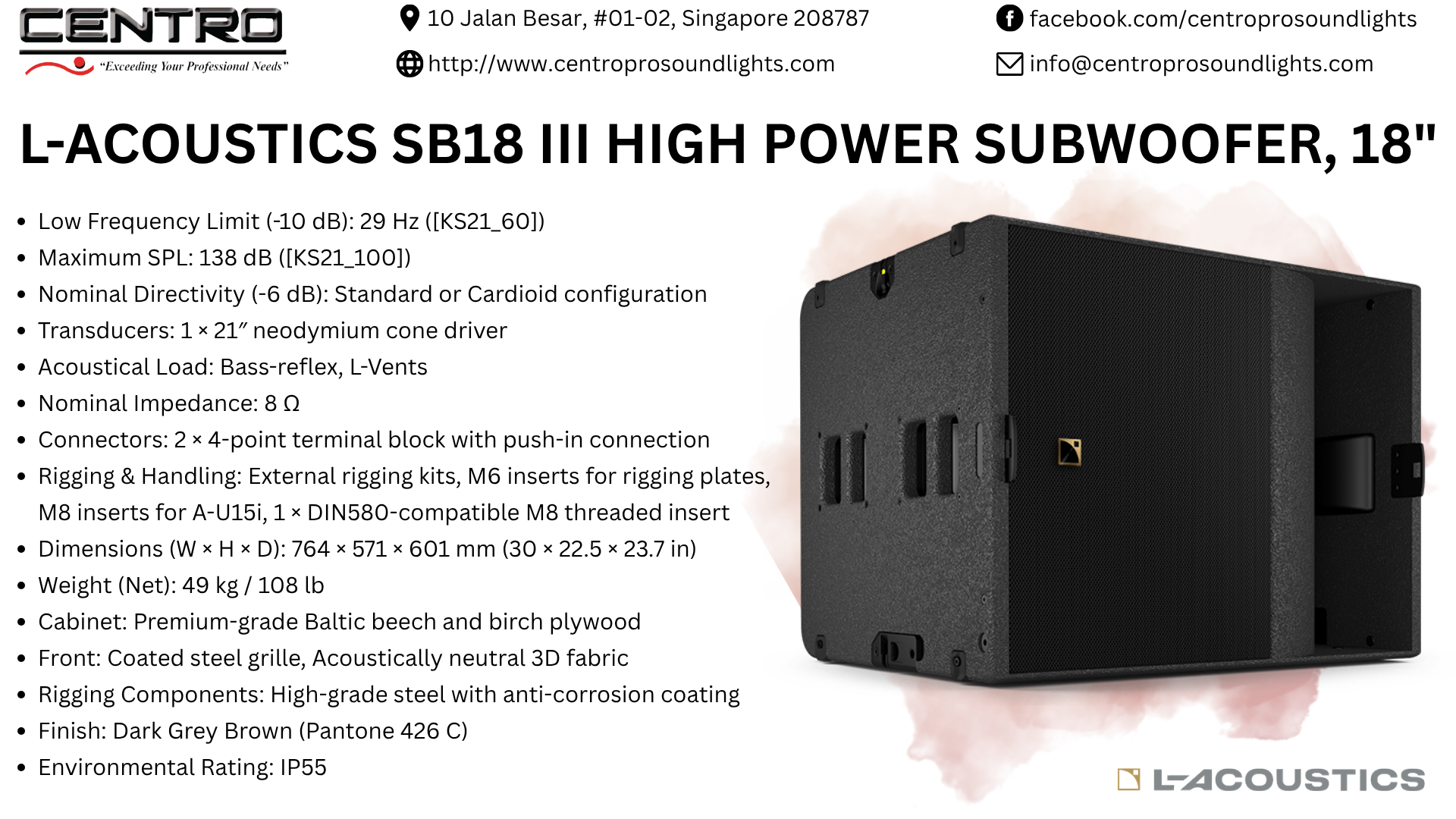 L-Acoustics SB18 IIi High power subwoofer, 18