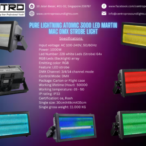 Pure Lighting Atomic 3000 LED Martin Mac DMX Strobe Light