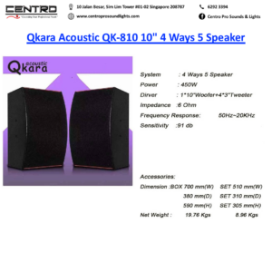 Qkara Acoustic QK-810 10" 4 Ways 5 Speaker