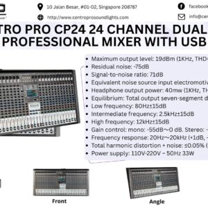 Centro Pro CP24 24 Channel Dual DSP  Professional Mixer with USB