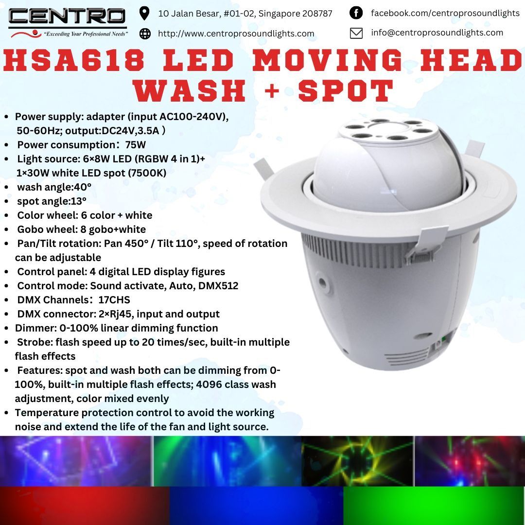 HSA618 LED Moving Head Wash + Spot