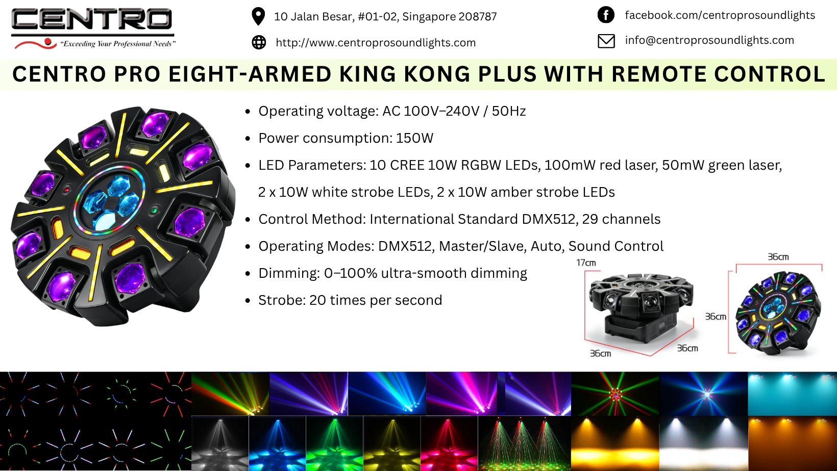 Centro Pro Eight-Armed King Kong PLUS with Remote Control
